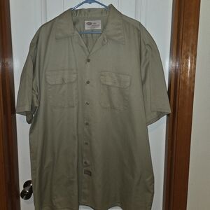 Dickies XXL Olive Green KHAKI Short Sleeve Shirt